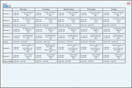 schedule example